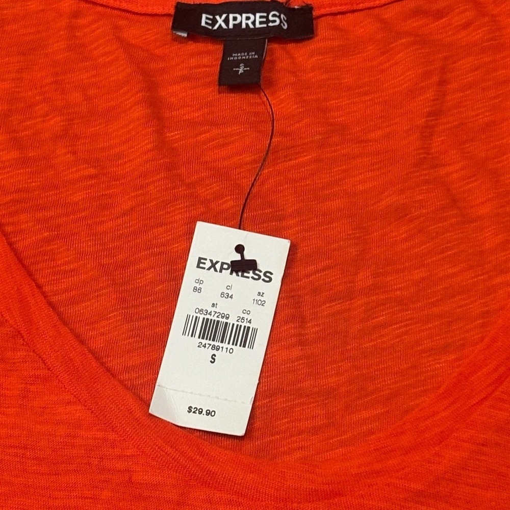 Express Orange Ruffle Sleeve Top Womens Size S - Picture 2 of 6